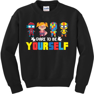 Dare To Be Yourself Superhero Autism Kids Sweatshirt