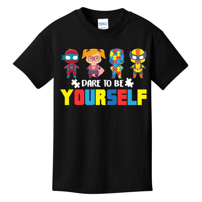 Dare To Be Yourself Superhero Autism Kids T-Shirt