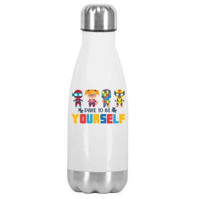 Dare To Be Yourself Superhero Autism Stainless Steel Insulated Water Bottle