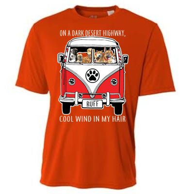 Dark Desert Highway Dog Feel Cool Wind In My Hair Cooling Performance Crew T-Shirt