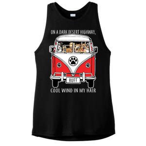 Dark Desert Highway Dog Feel Cool Wind In My Hair Ladies PosiCharge Tri-Blend Wicking Tank