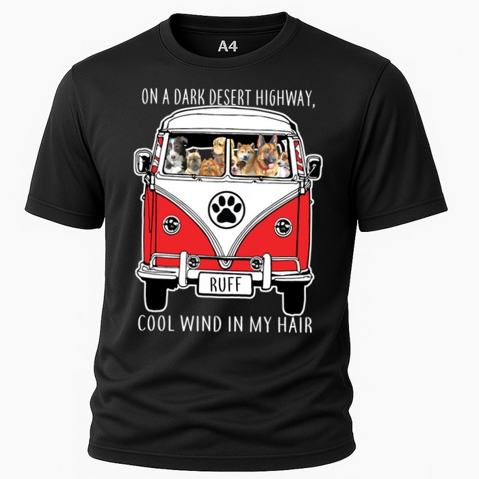 Dark Desert Highway Dog Feel Cool Wind In My Hair Cooling Performance Crew T-Shirt