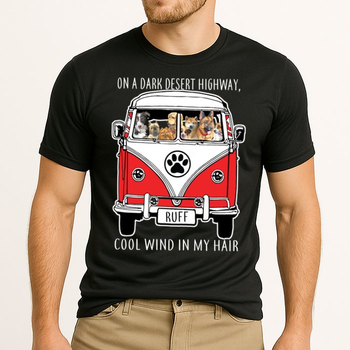 Dark Desert Highway Dog Feel Cool Wind In My Hair Cooling Performance Crew T-Shirt