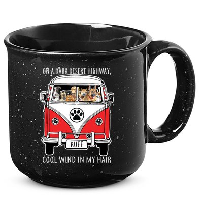Dark Desert Highway Dog Feel Cool Wind In My Hair 15oz Campfire Ceramic Mug
