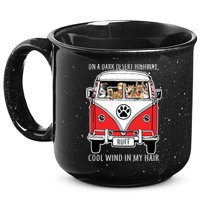 Dark Desert Highway Dog Feel Cool Wind In My Hair 15oz Campfire Ceramic Mug