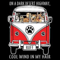 Dark Desert Highway Dog Feel Cool Wind In My Hair Drawstring Bag