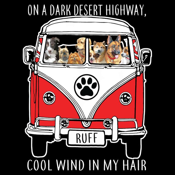 Dark Desert Highway Dog Feel Cool Wind In My Hair Drawstring Bag