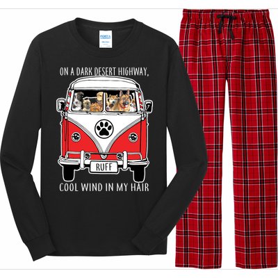 Dark Desert Highway Dog Feel Cool Wind In My Hair Long Sleeve Pajama Set