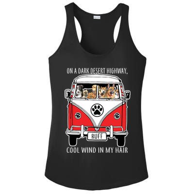Dark Desert Highway Dog Feel Cool Wind In My Hair Ladies PosiCharge Competitor Racerback Tank