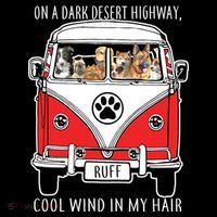 Dark Desert Highway Dog Feel Cool Wind In My Hair Cooling Performance Long Sleeve Crew