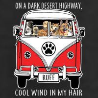 Dark Desert Highway Dog Feel Cool Wind In My Hair Golf Towel