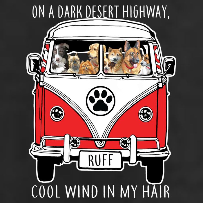 Dark Desert Highway Dog Feel Cool Wind In My Hair Golf Towel