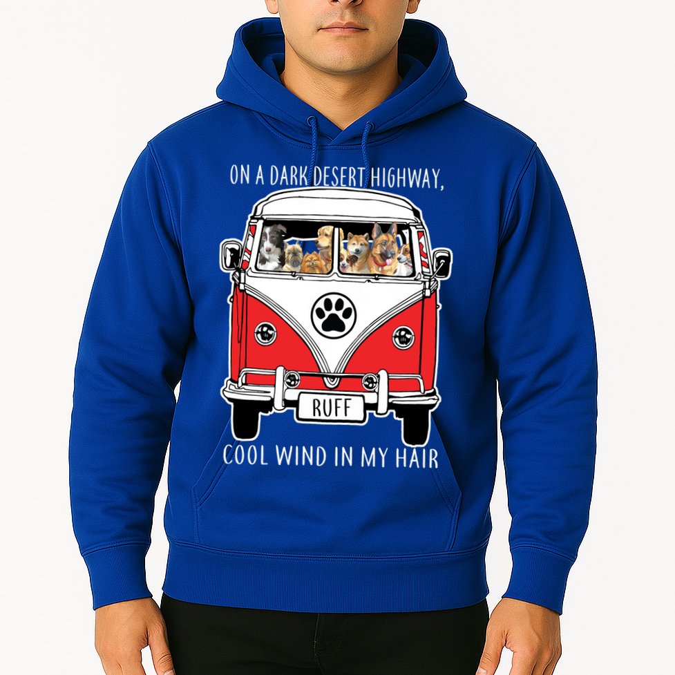 Dark Desert Highway Dog Feel Cool Wind In My Hair Hoodie