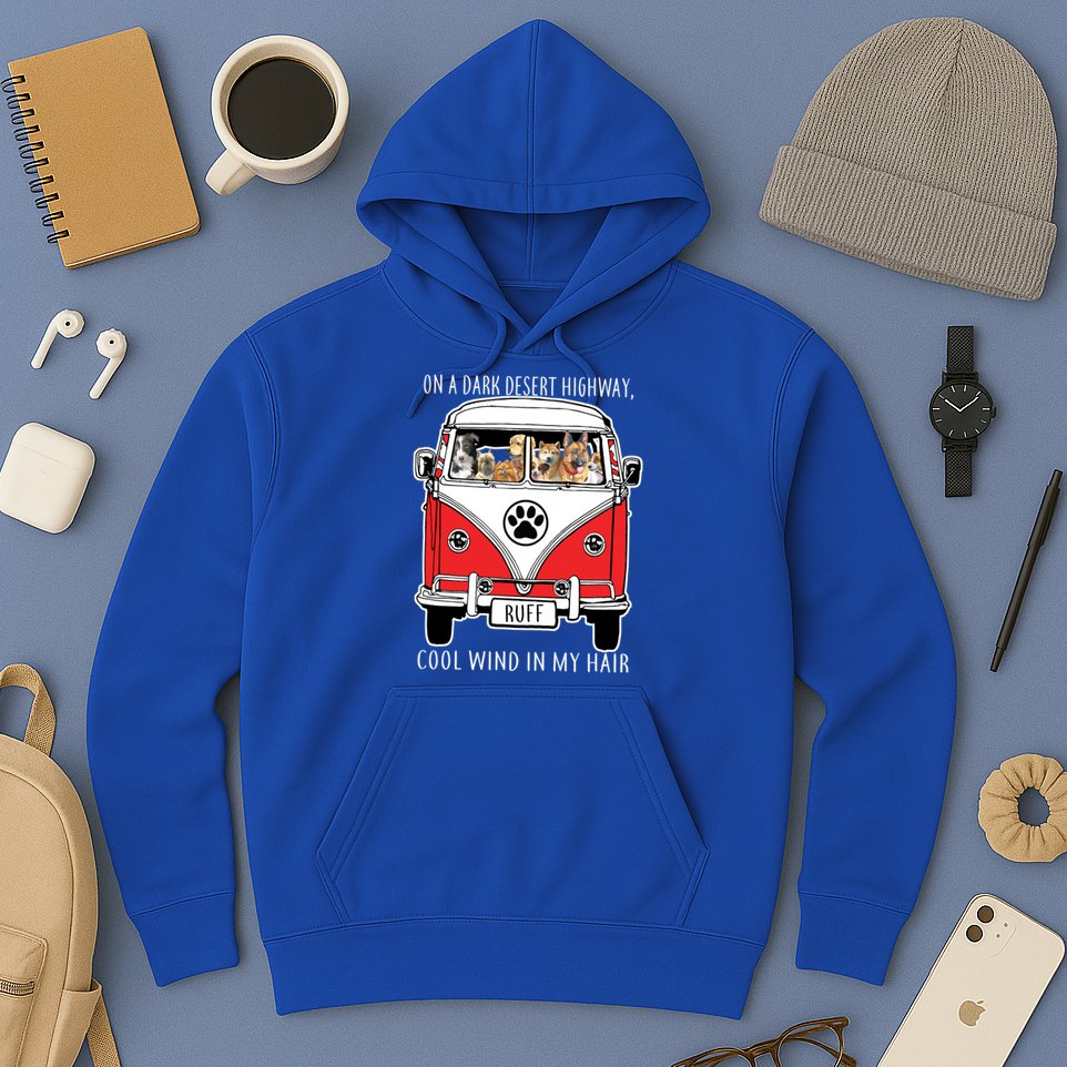 Dark Desert Highway Dog Feel Cool Wind In My Hair Hoodie