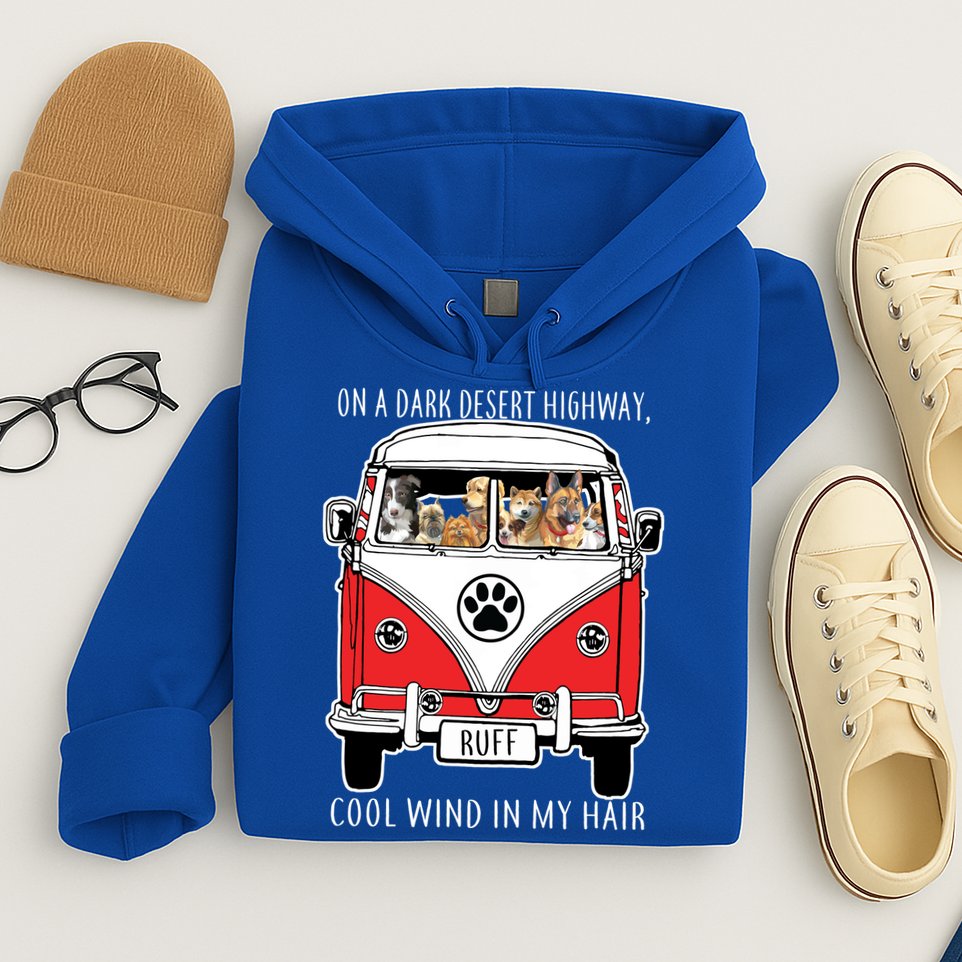 Dark Desert Highway Dog Feel Cool Wind In My Hair Hoodie