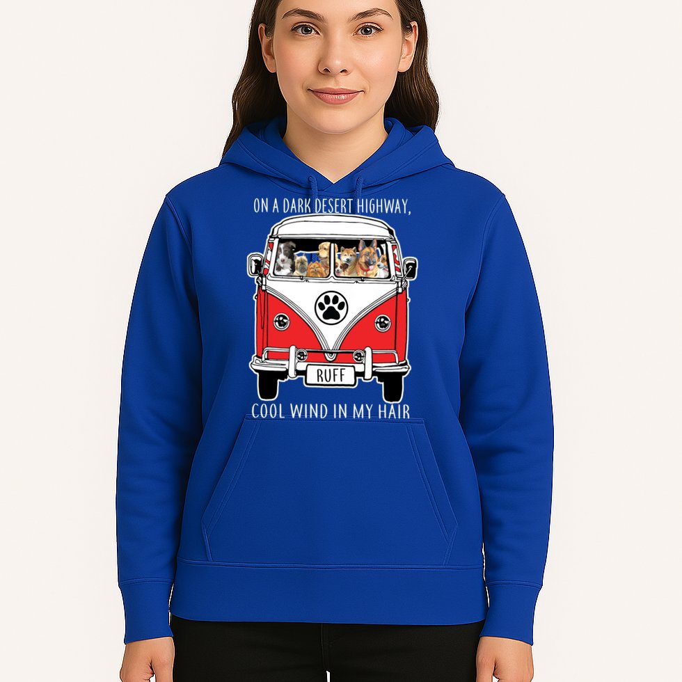 Dark Desert Highway Dog Feel Cool Wind In My Hair Hoodie