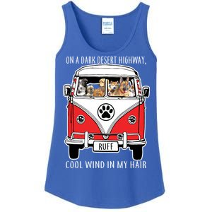 Dark Desert Highway Dog Feel Cool Wind In My Hair Ladies Essential Tank