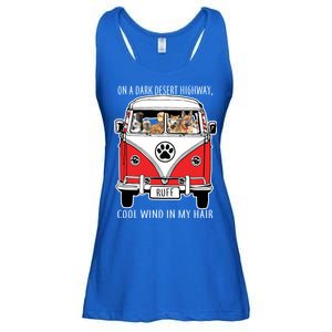 Dark Desert Highway Dog Feel Cool Wind In My Hair Ladies Essential Flowy Tank