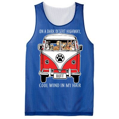 Dark Desert Highway Dog Feel Cool Wind In My Hair Mesh Reversible Basketball Jersey Tank