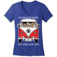 Dark Desert Highway Dog Feel Cool Wind In My Hair Women's V-Neck T-Shirt