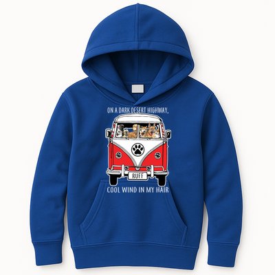 Dark Desert Highway Dog Feel Cool Wind In My Hair Kids Hoodie