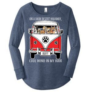 Dark Desert Highway Dog Feel Cool Wind In My Hair Women's Perfect Tri Tunic Long Sleeve Shirt