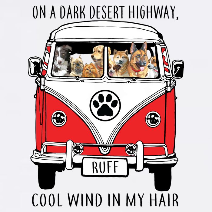 Dark Desert Highway Dog Feel Cool Wind In My Hair Garment-Dyed Sweatshirt