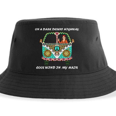 Dark Desert Highway Funny Hippie Sustainable Bucket Hat