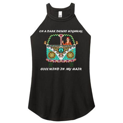 Dark Desert Highway Funny Hippie Women's Perfect Tri Rocker Tank