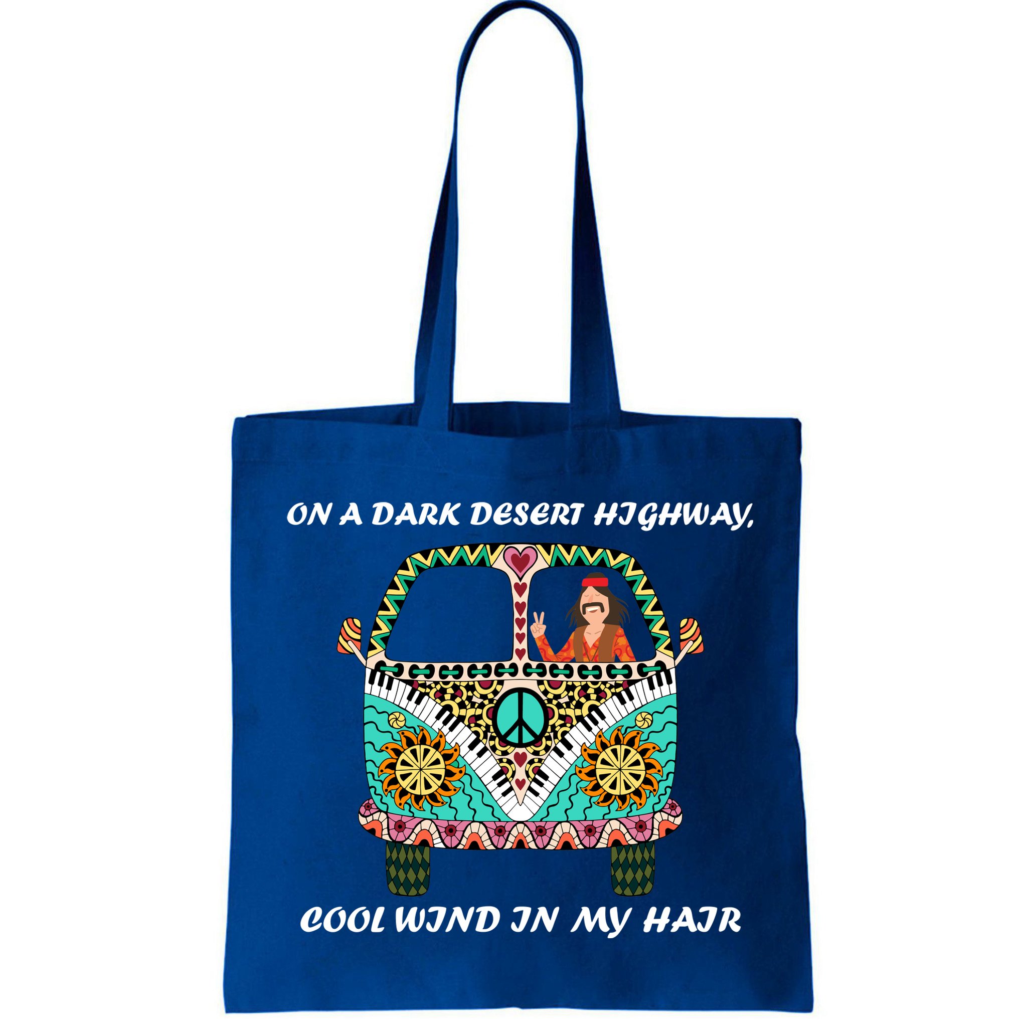 Dark Desert Highway Funny Hippie Bag