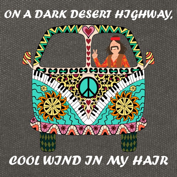 Dark Desert Highway Funny Hippie Cotton Canvas Backpack