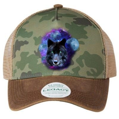 Dark Moon Wolf Galaxy Legacy Tie Dye Trucker Hat