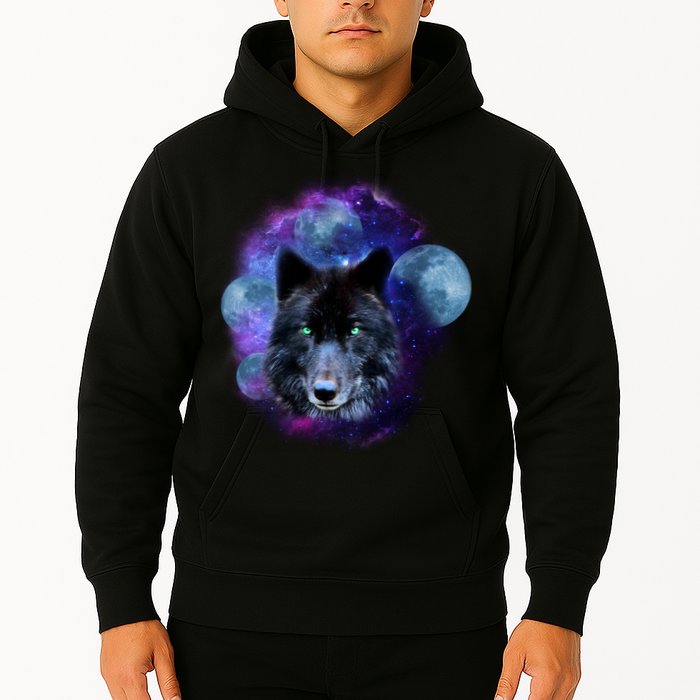 Dark Moon Wolf Galaxy Hoodie