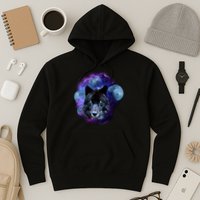 Dark Moon Wolf Galaxy Hoodie