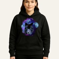 Dark Moon Wolf Galaxy Hoodie