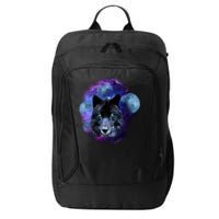 Dark Moon Wolf Galaxy City Backpack