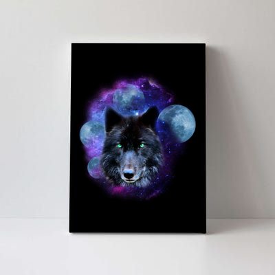 Dark Moon Wolf Galaxy Canvas