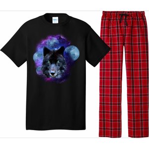 Dark Moon Wolf Galaxy Pajama Set