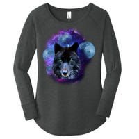 Dark Moon Wolf Galaxy Women's Perfect Tri Tunic Long Sleeve Shirt