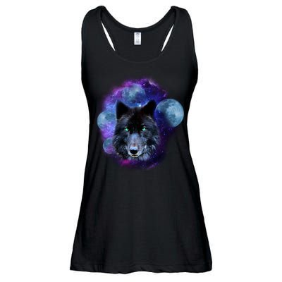 Dark Moon Wolf Galaxy Ladies Essential Flowy Tank