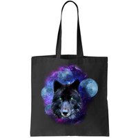 Dark Moon Wolf Galaxy Tote Bag