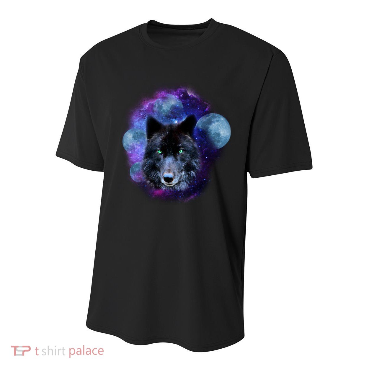 Dark Moon Wolf Galaxy Youth Performance Sprint T-Shirt