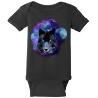 Dark Moon Wolf Galaxy Baby Bodysuit