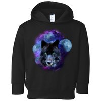 Dark Moon Wolf Galaxy Toddler Hoodie