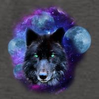 Dark Moon Wolf Galaxy Vector Backpack