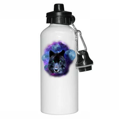 Dark Moon Wolf Galaxy Aluminum Water Bottle