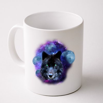 Dark Moon Wolf Galaxy Coffee Mug