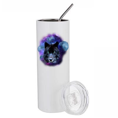 Dark Moon Wolf Galaxy Stainless Steel Tumbler