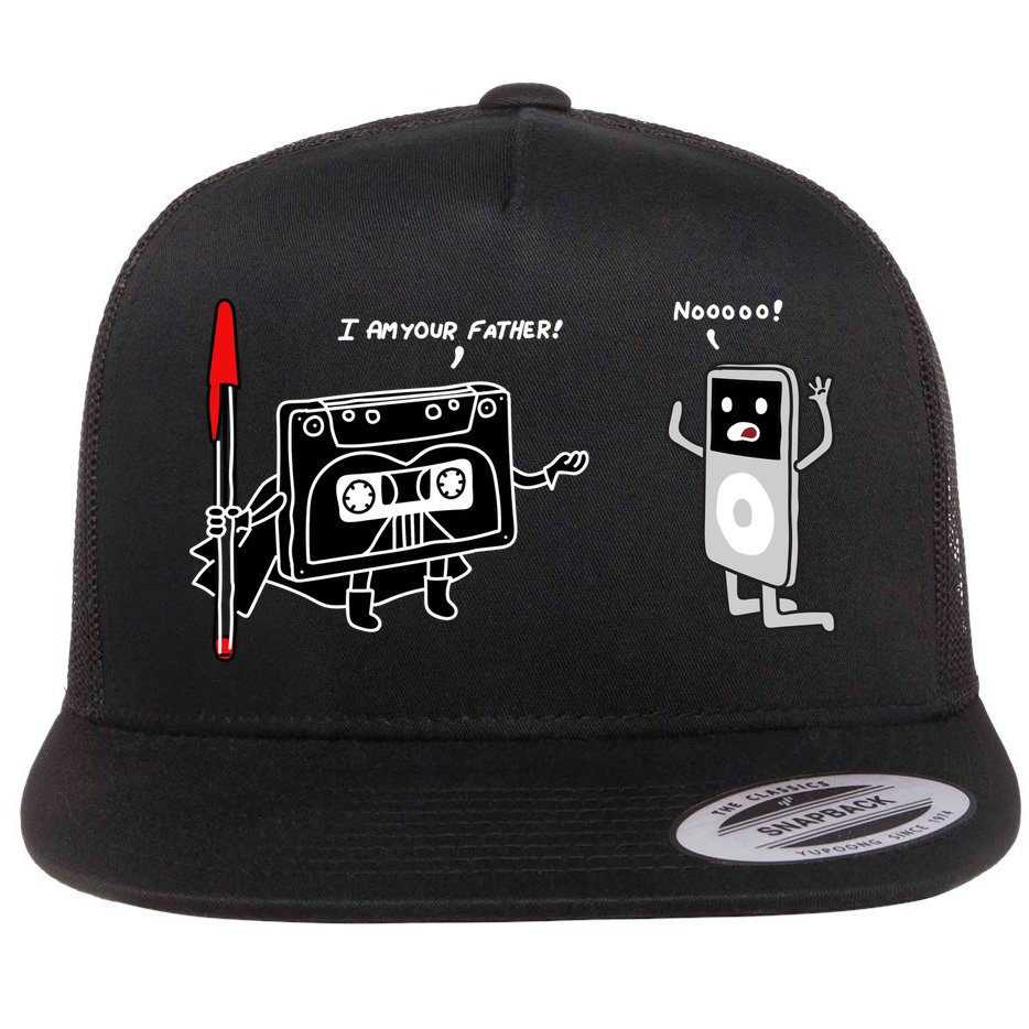 Darth Cassette Tape Flat Bill Trucker Hat
