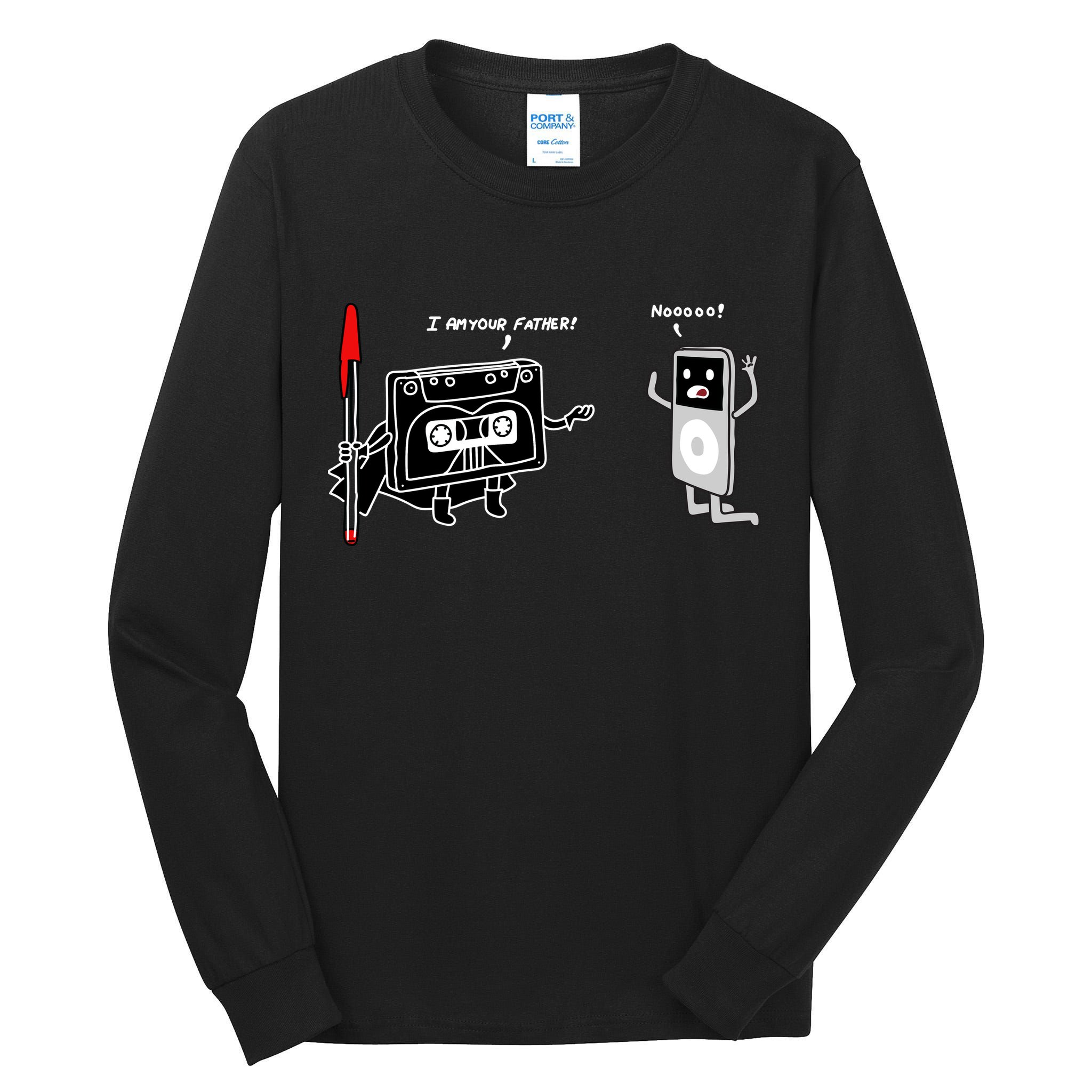 Darth Cassette Tape Tall Long Sleeve T-Shirt